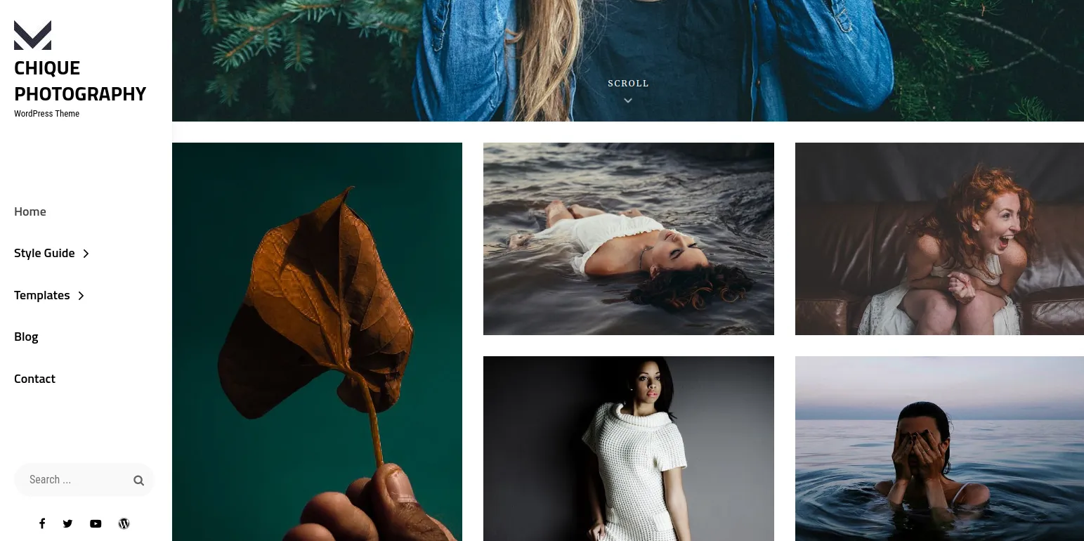 Example of a photographer's portfolio created using Wordpress