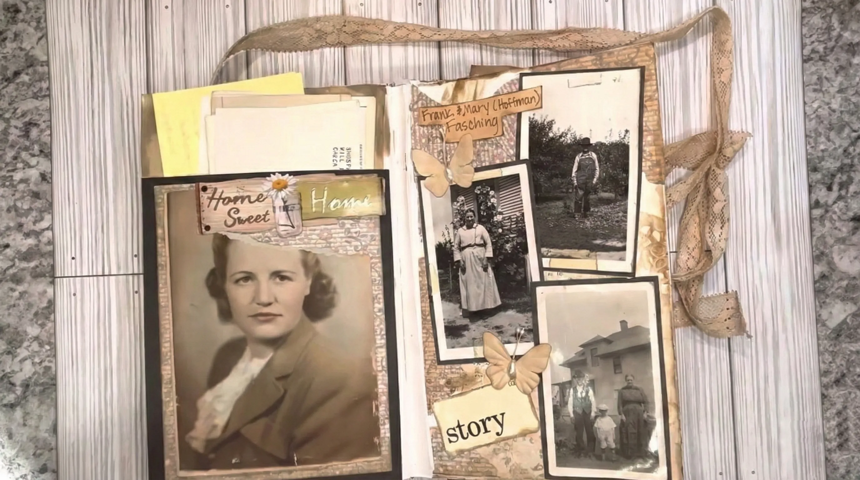 Exemple de maquette d'album de mariage ancien