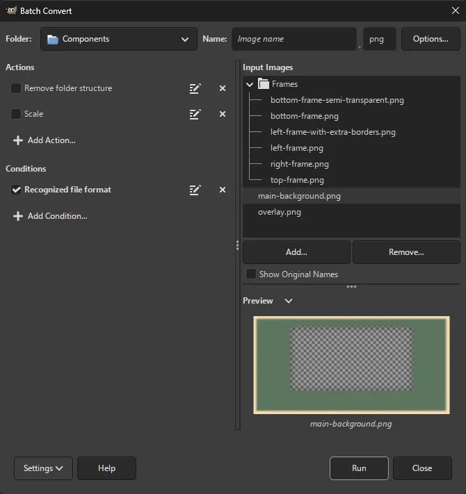 Batch Conversion in GIMP