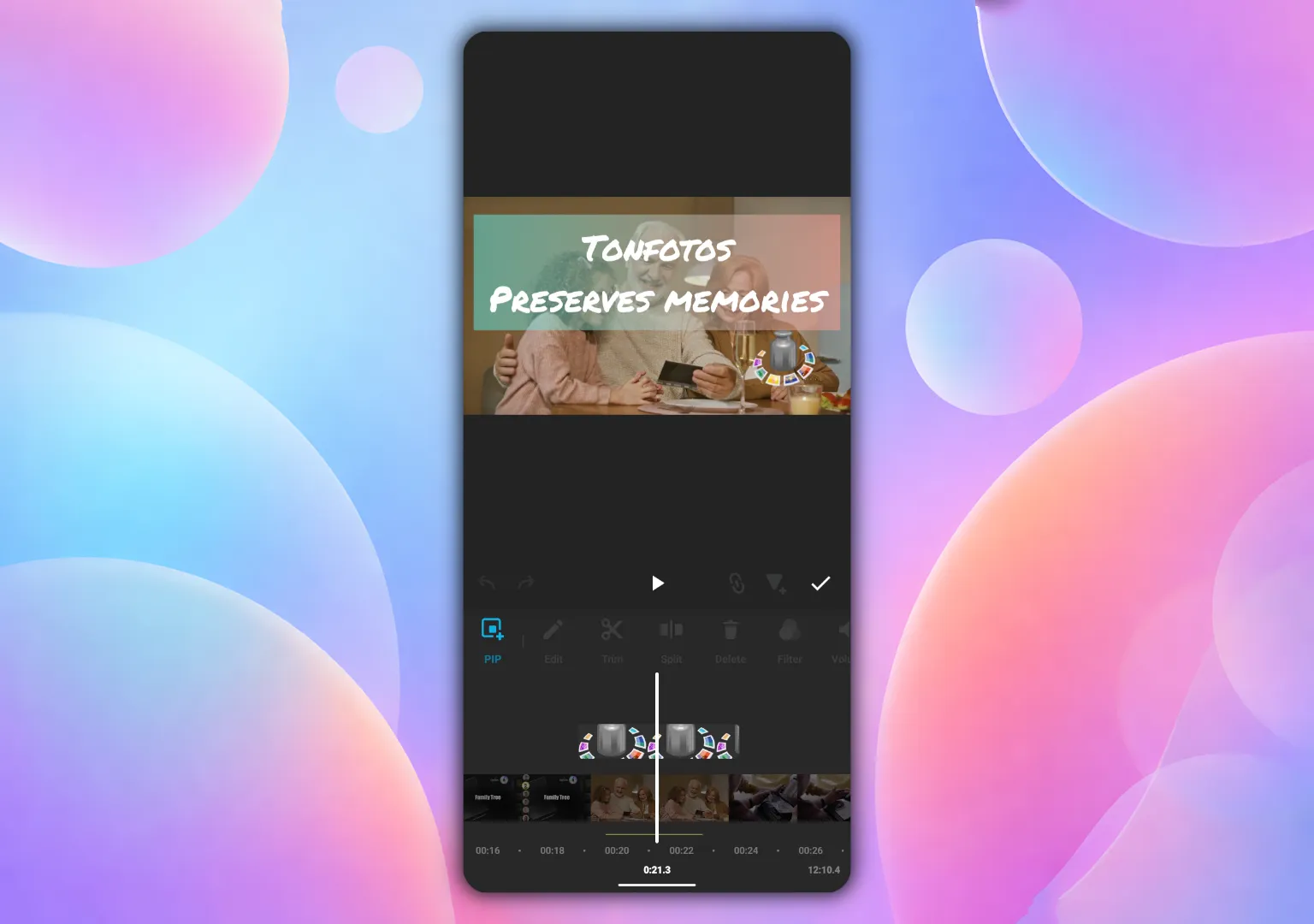 Exemple d'édition dans InShot
