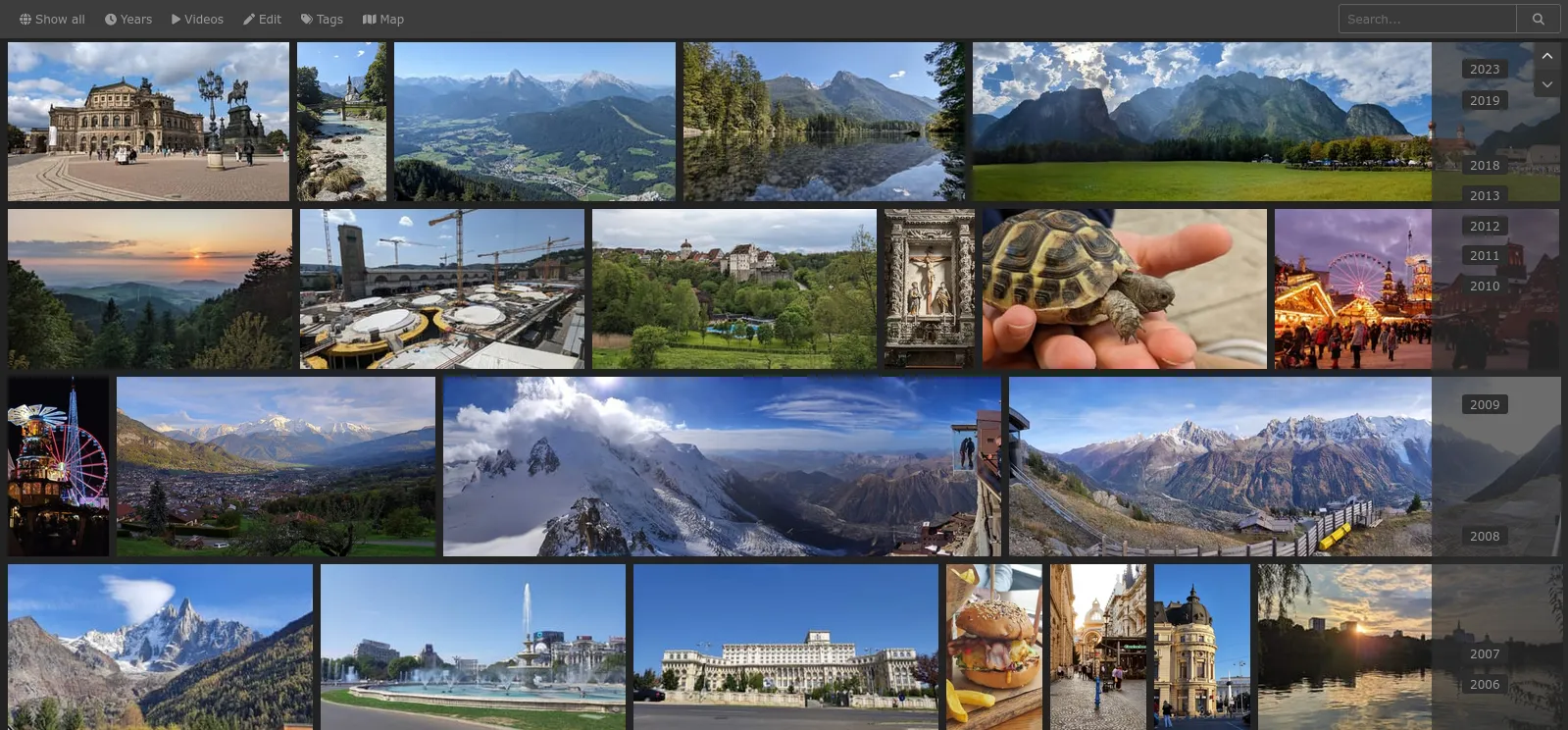 Home Gallery – Chronologie und Menü