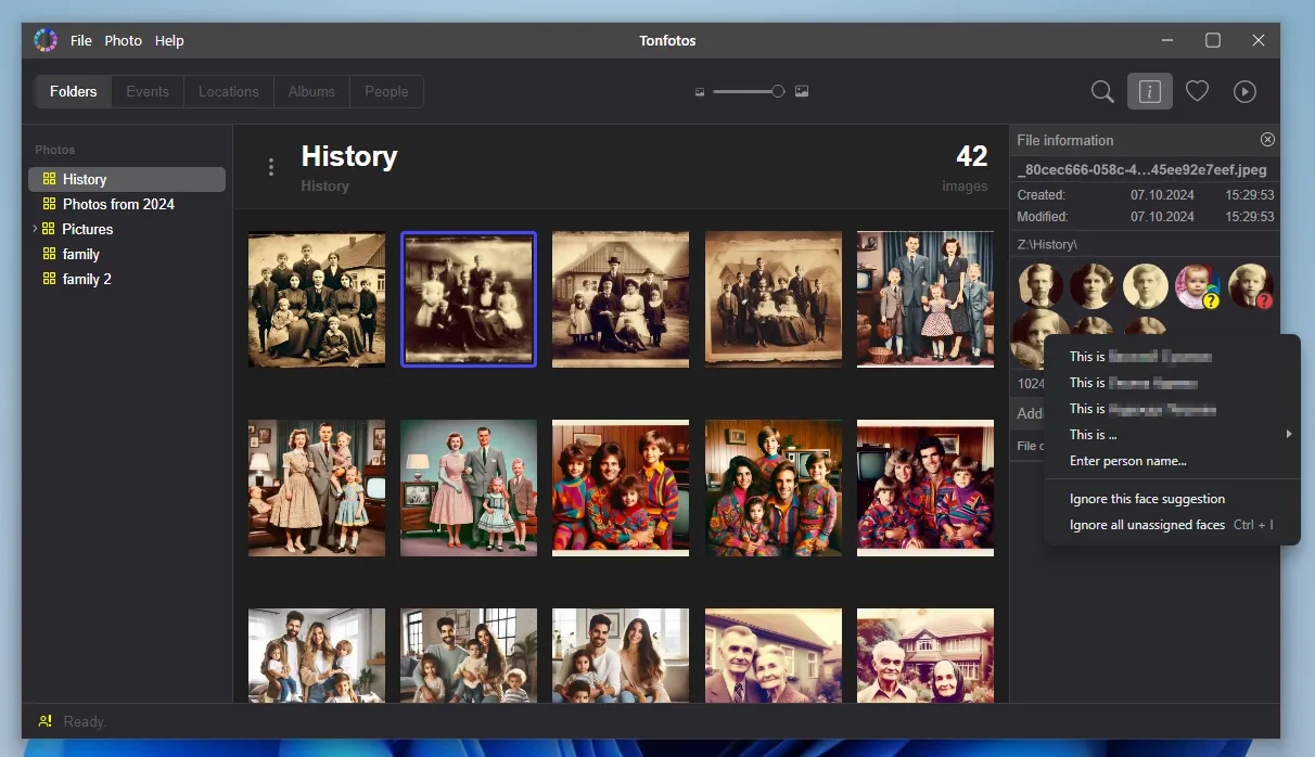 Automatische Gesichtserkennung in Tonfotos