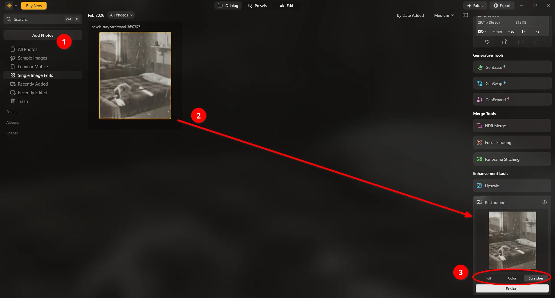 Fotorestaurierung in Luminar Neo