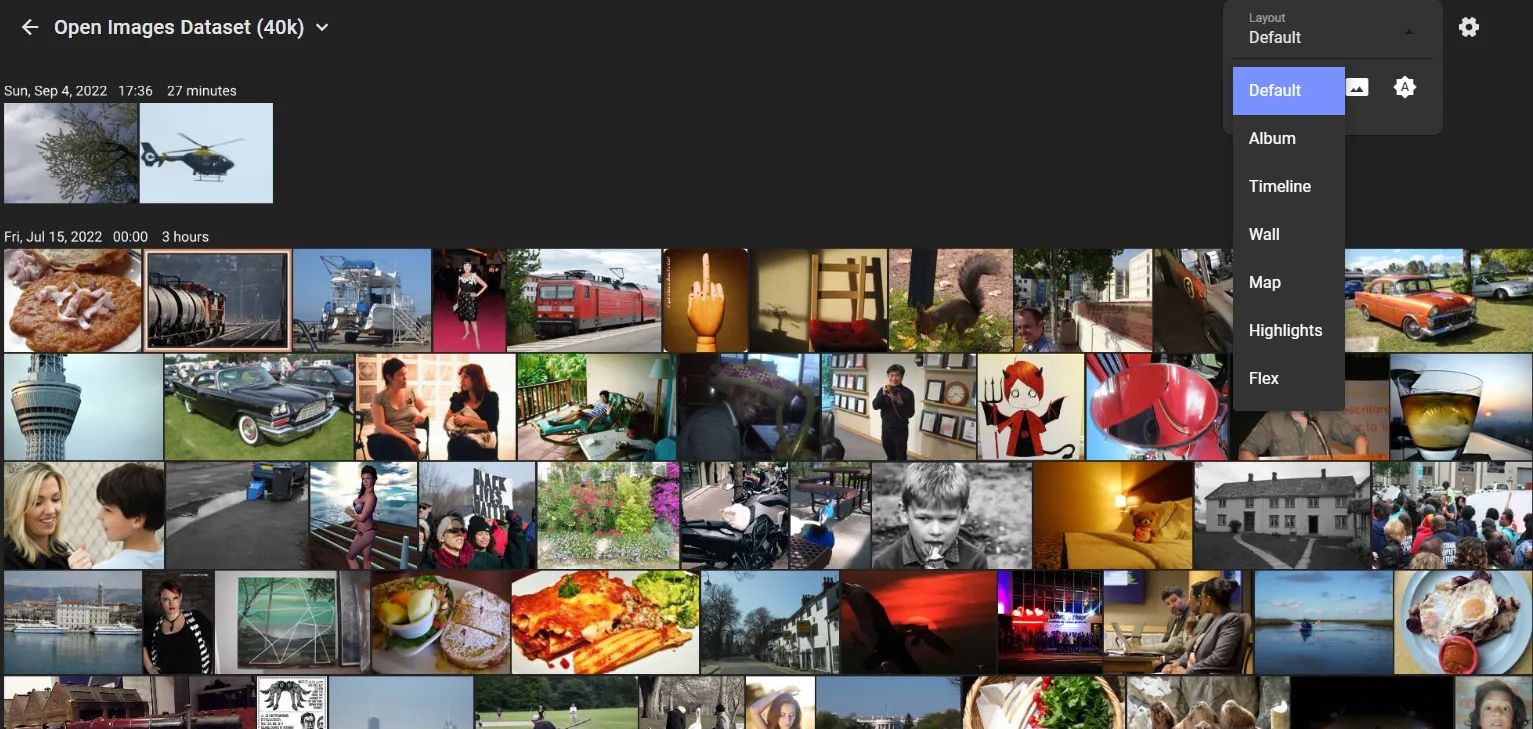 Photofield – Serveroberfläche