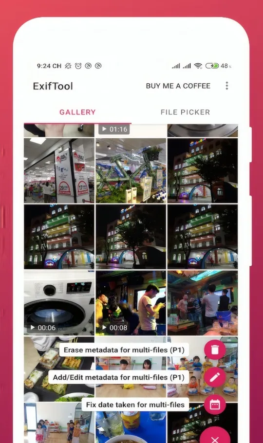 Arbeiten mit Metadaten in ExifTool für Android