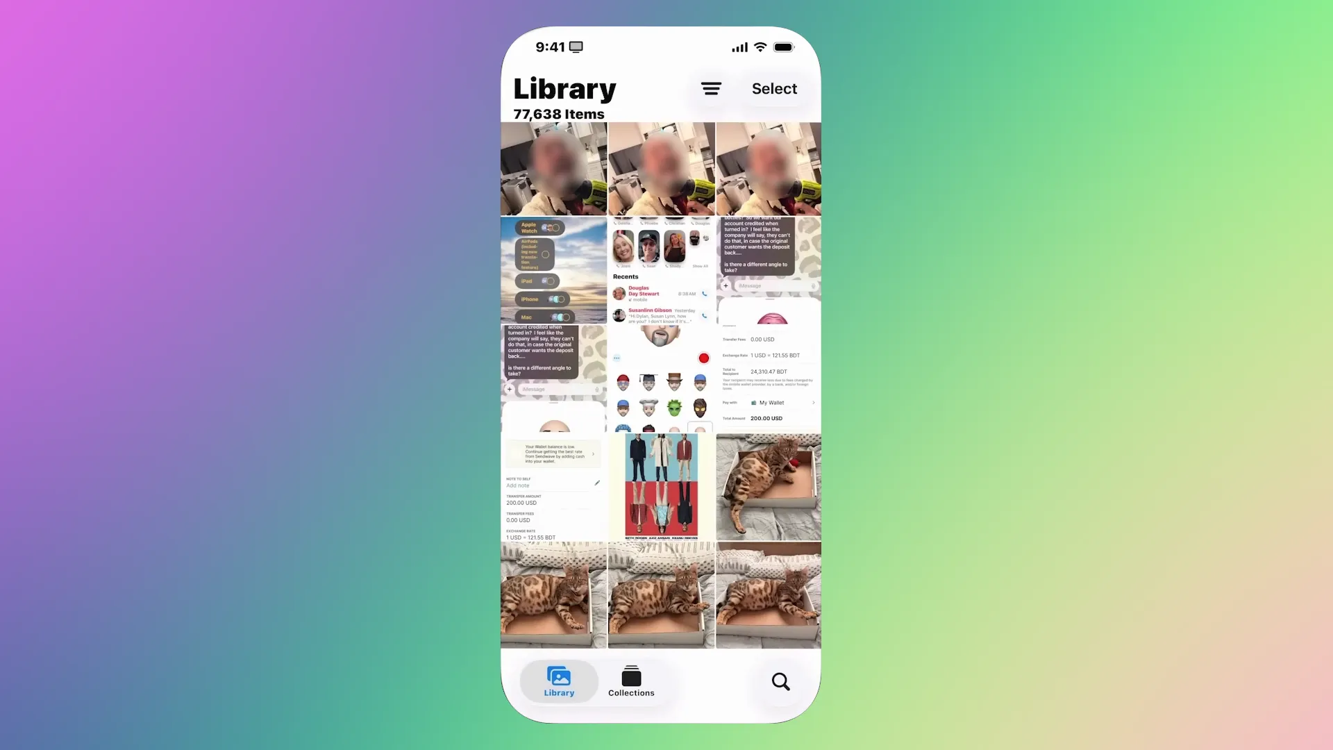 Пример отображения импортированных из OneDrive фотографий в Photos на iPhone