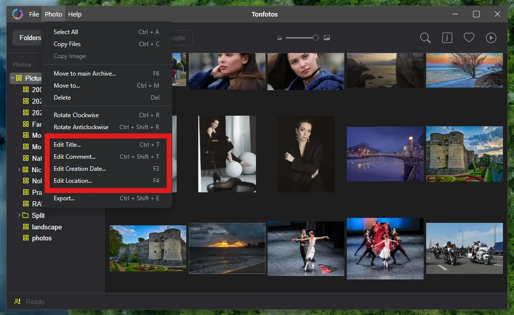 Editing Metadata Tags in Tonfotos.