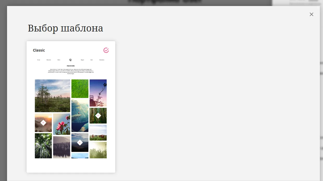 Разнообразие шаблонов для создания портфолио фотографа на Portfolios