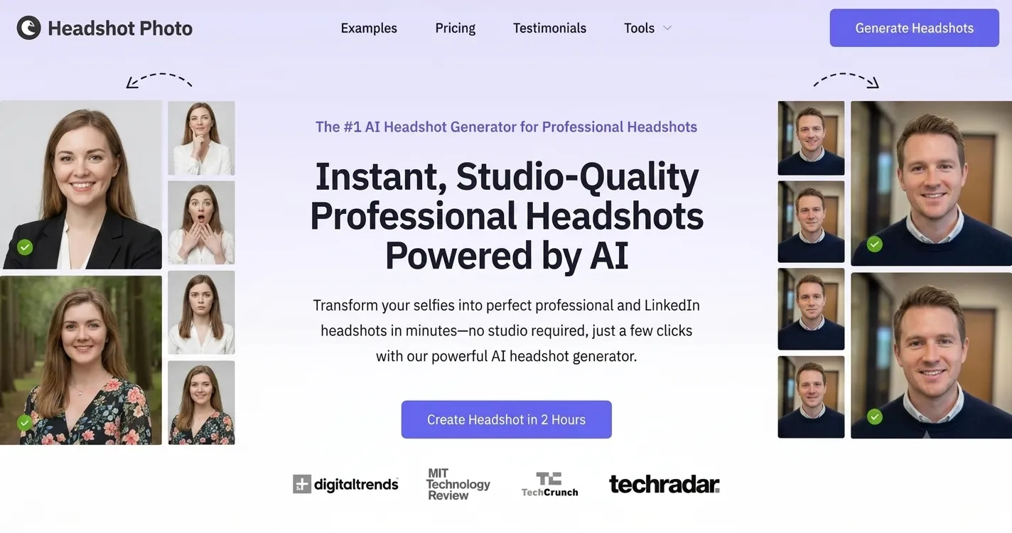 Headshot Photo main page interface