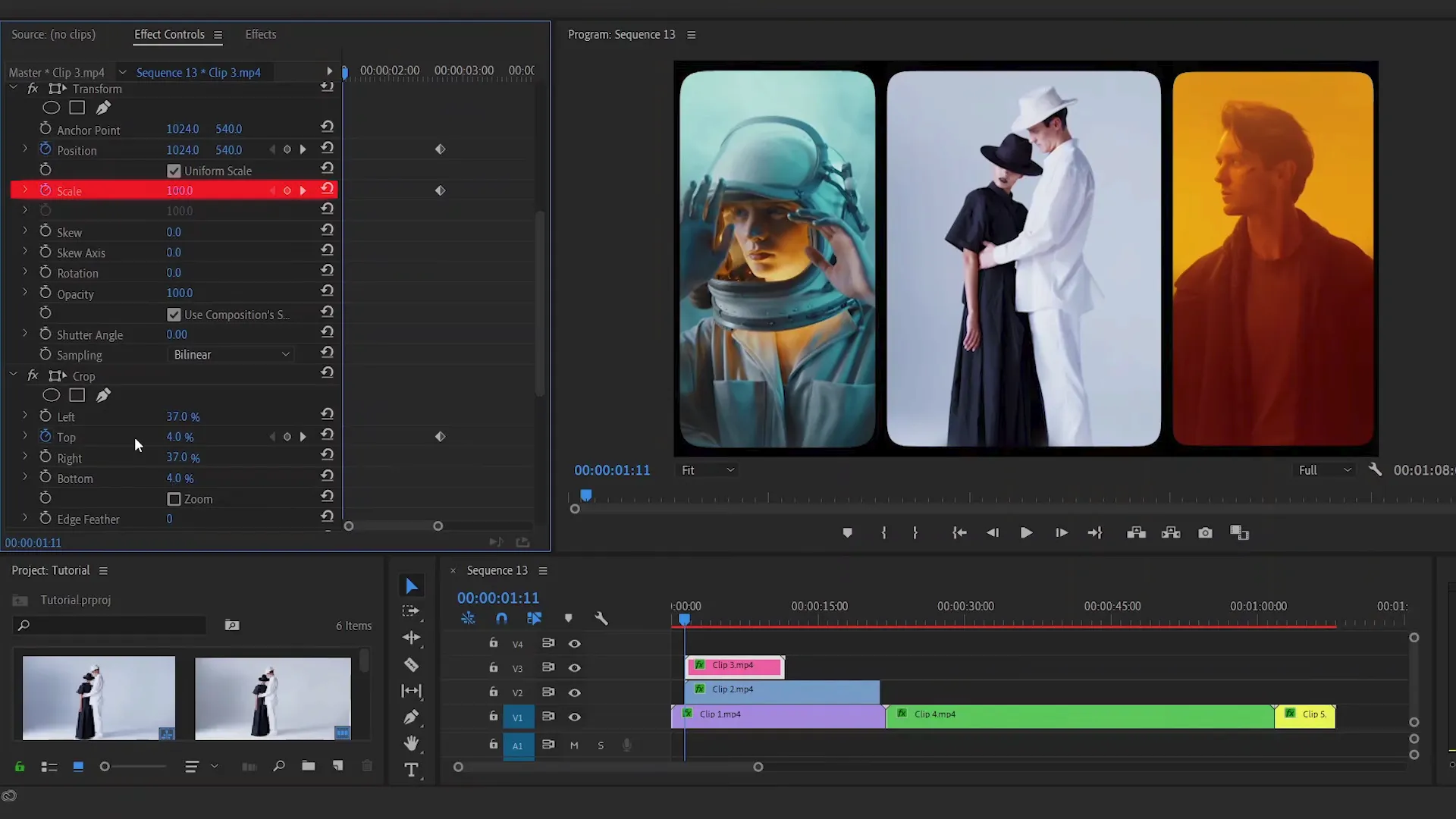 Beispiel in Adobe Premiere Pro