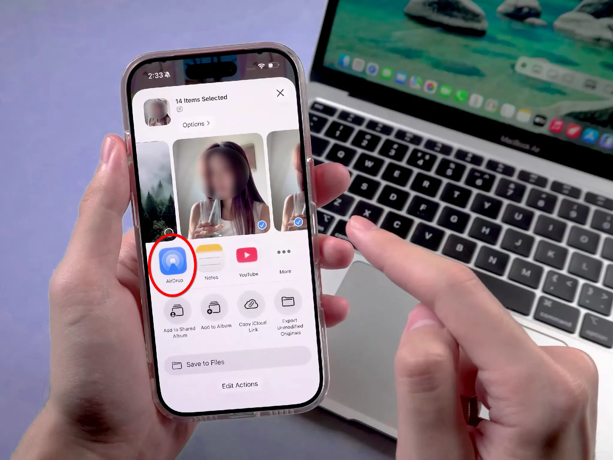 Передача фотографий по AirDrop из iPhone на Mac