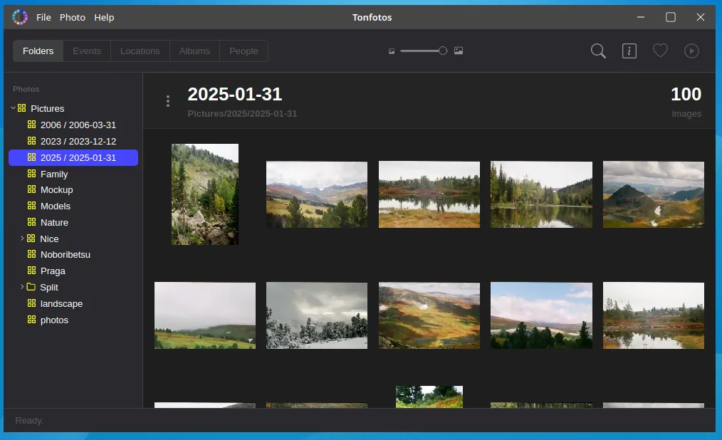 Пример организации фотографий после импорта с телефона