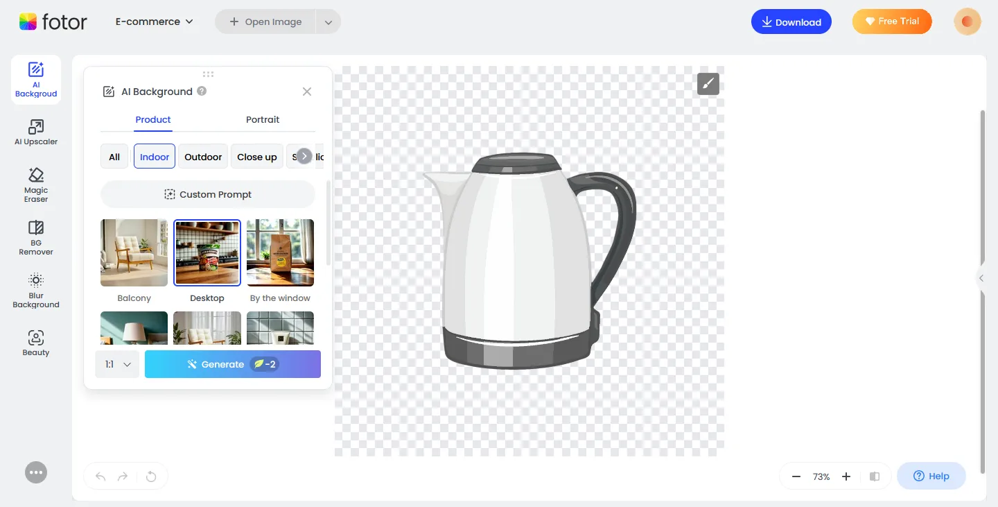 Fotor Product Background Creation Editor