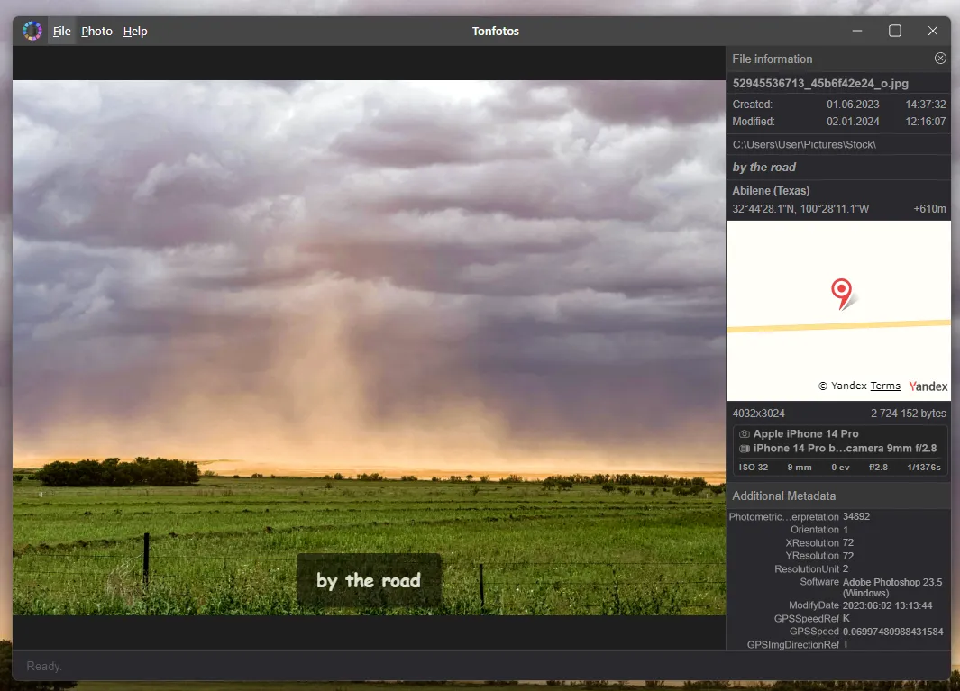 Exemple de fonctionnalité Tonfotos