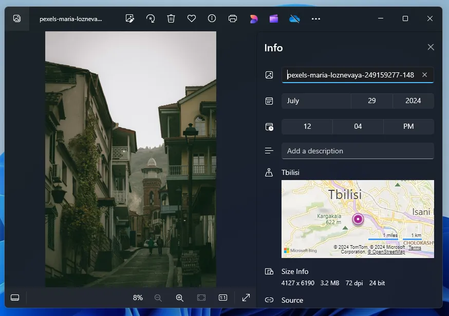 Comment trouver un emplacement sur une photo à l'aide de Windows Photos