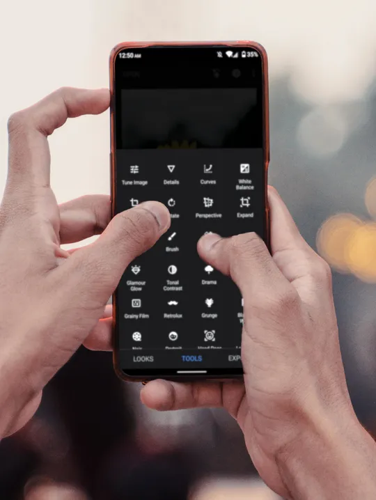 Инструменты редактирования фотографий Snapseed