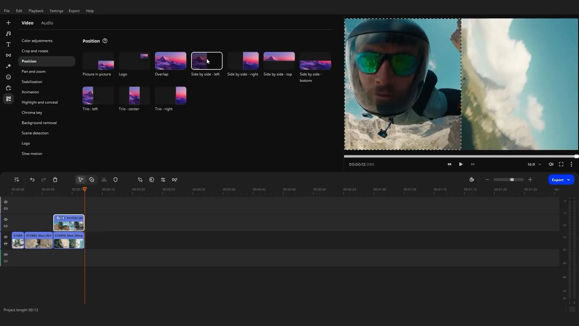 Beispiel in Movavi Video Suite