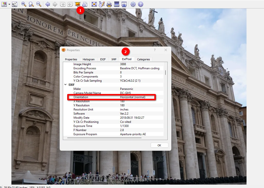 How to make sure that the rotation was done using metadata