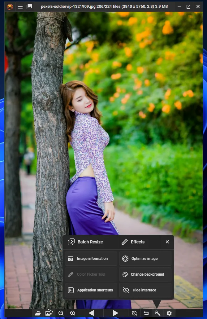 Пример открытия фото и интерфейс PicView