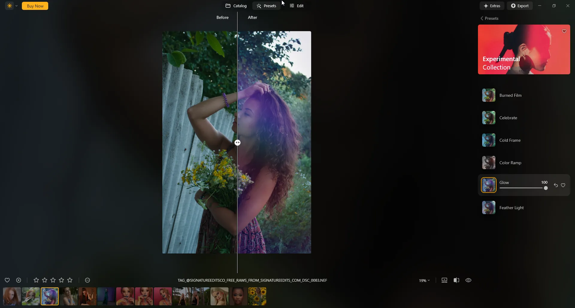 An example of applying a preset in Luminar