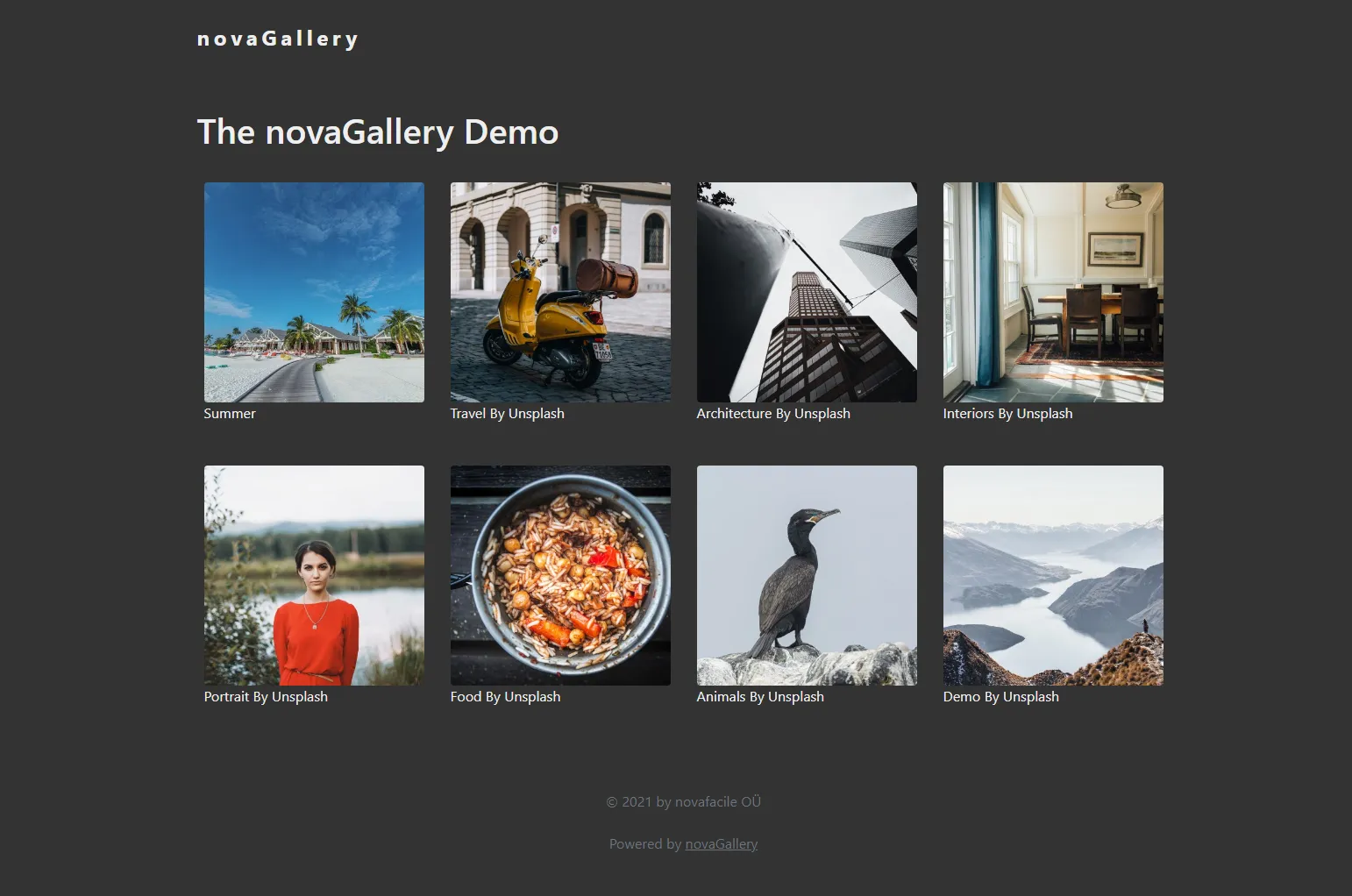 novaGallery – Startseite