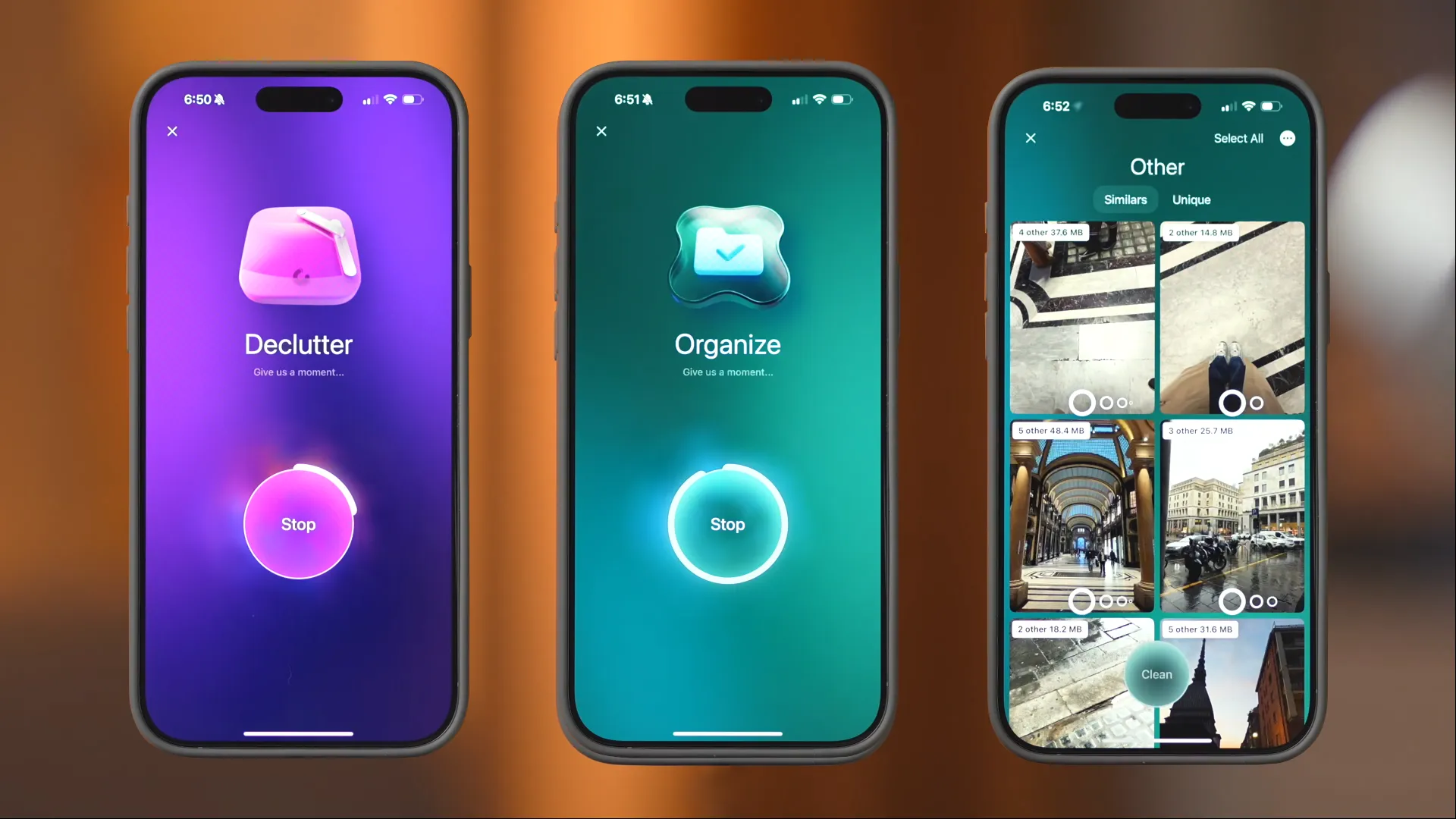 CleanMyPhoneのインターフェースとクリーニングモード