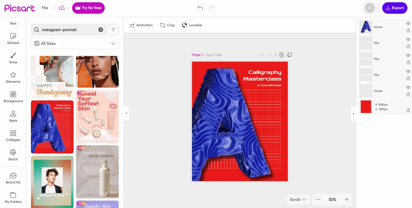 Browser version of Picsart