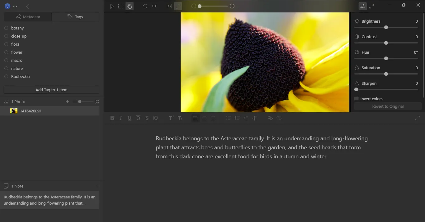 Tropy-Benutzeroberfläche und zusätzliche Funktionen