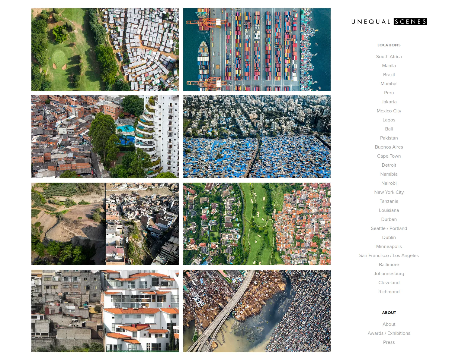 An example of a ready-made portfolio of photographers on Adobe Portfolio services