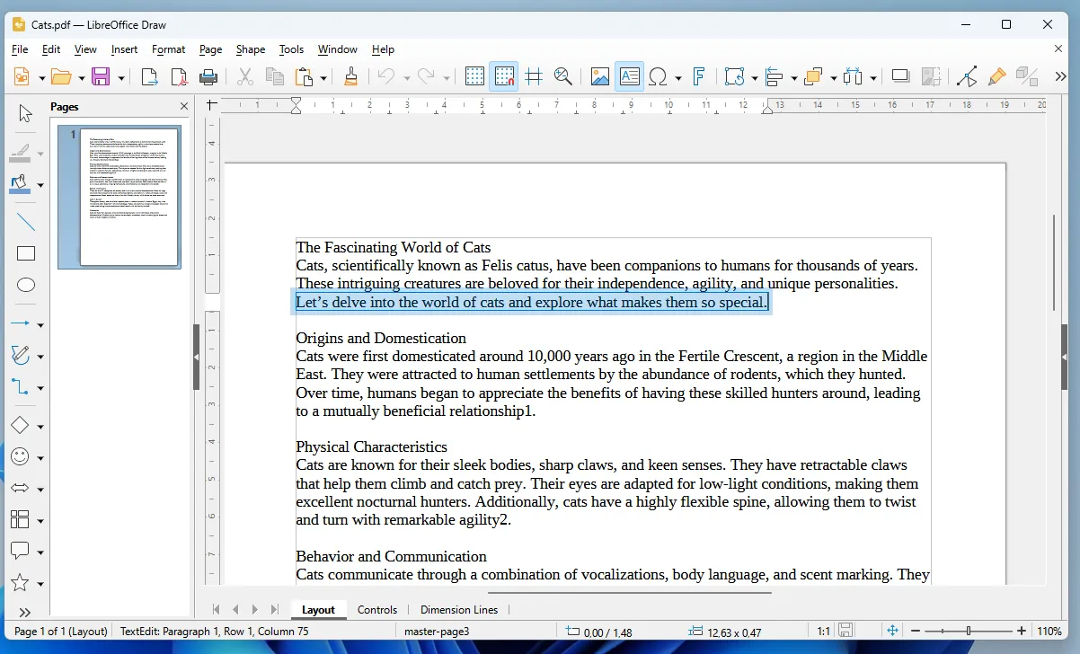 Comment modifier un PDF dans LibreOffice Draw