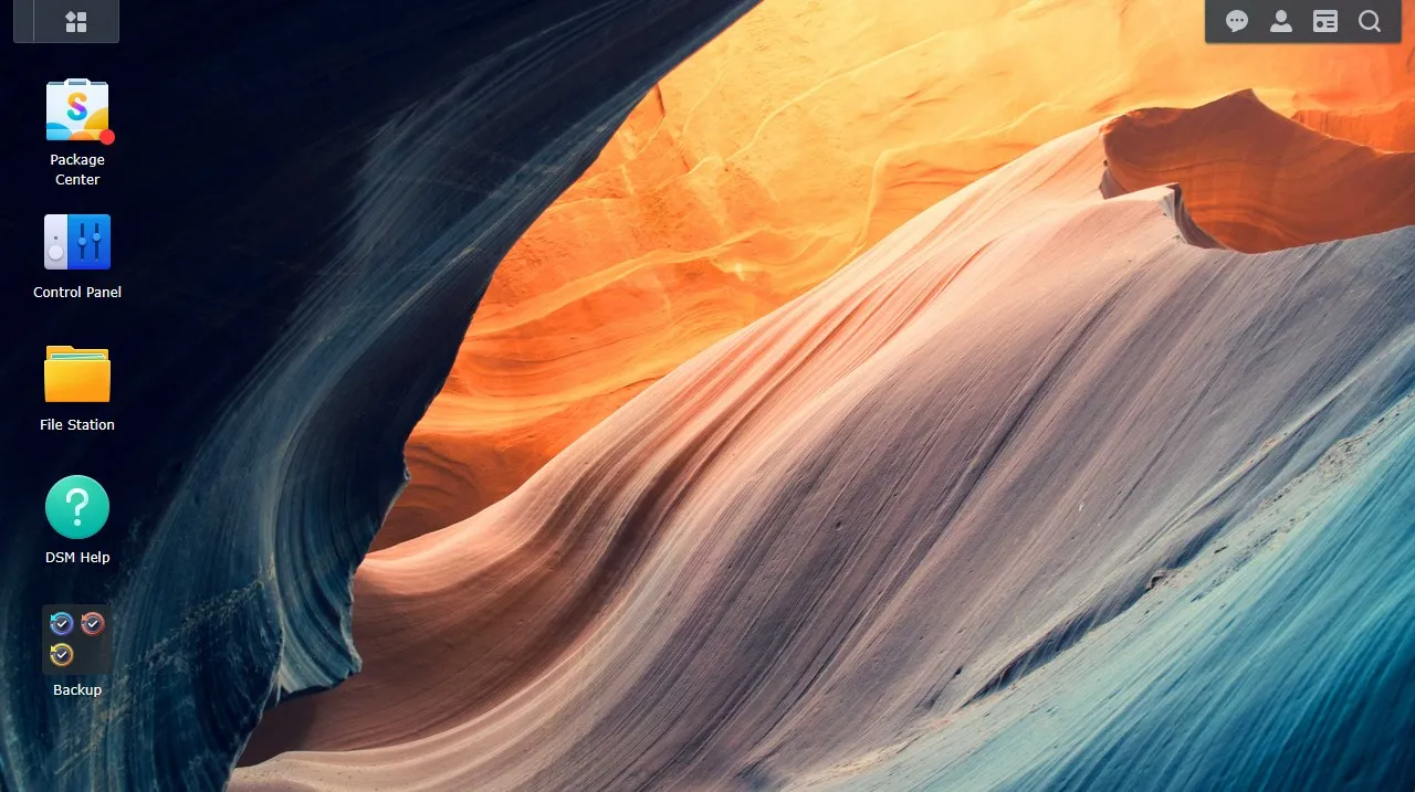 Рабочий стол NAS-сервера Synology