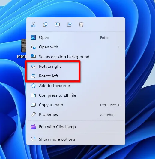 Image rotation feature is built into Windows 11 Explorer