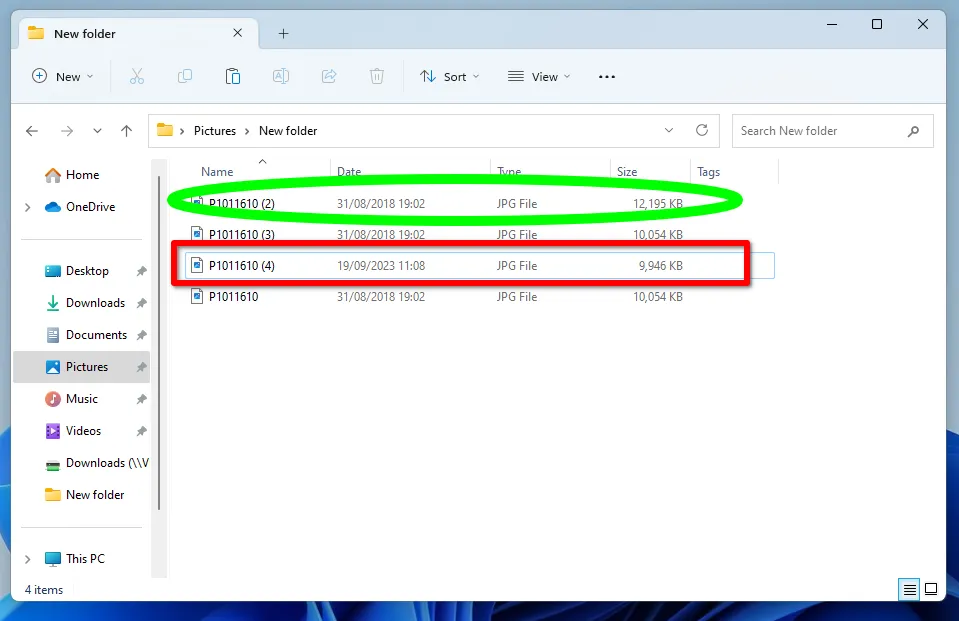 Different programs use different compression ratios by default