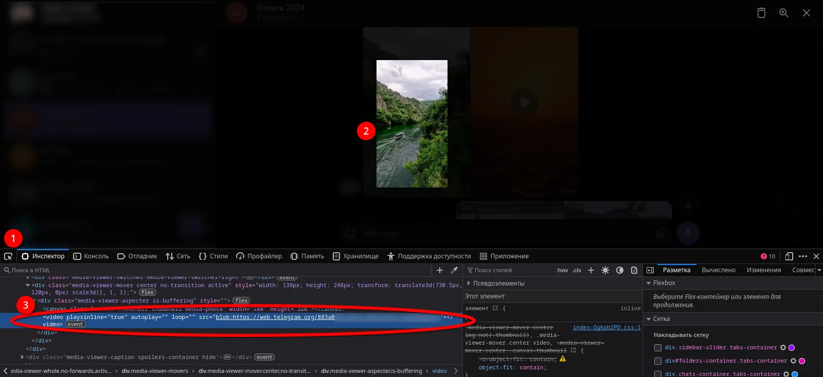 Получение ссылки через инструменты разработчика в Firefox