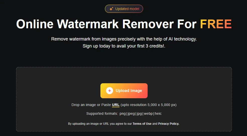 Example of adding a photo to the watermark removal service