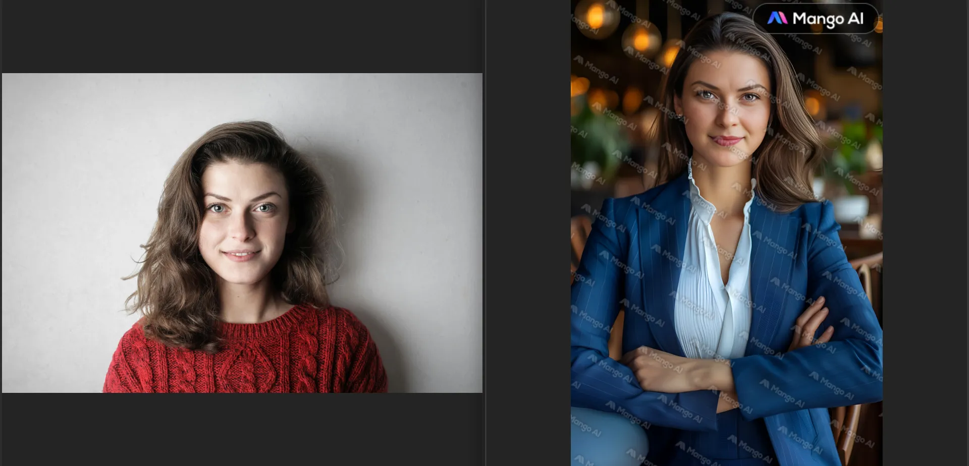 Ein Beispiel für die Generierung von Porträts in Mango AI