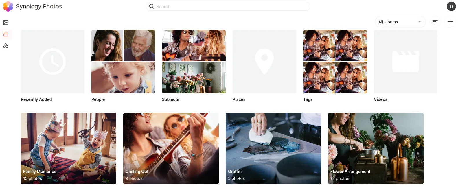 Synology Photos – Sortieroptionen