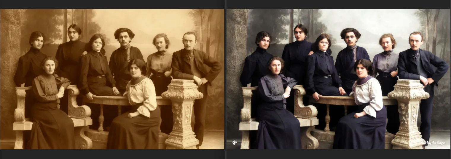 Ein Beispiel für die Kolorierung in MyHeritage In Color