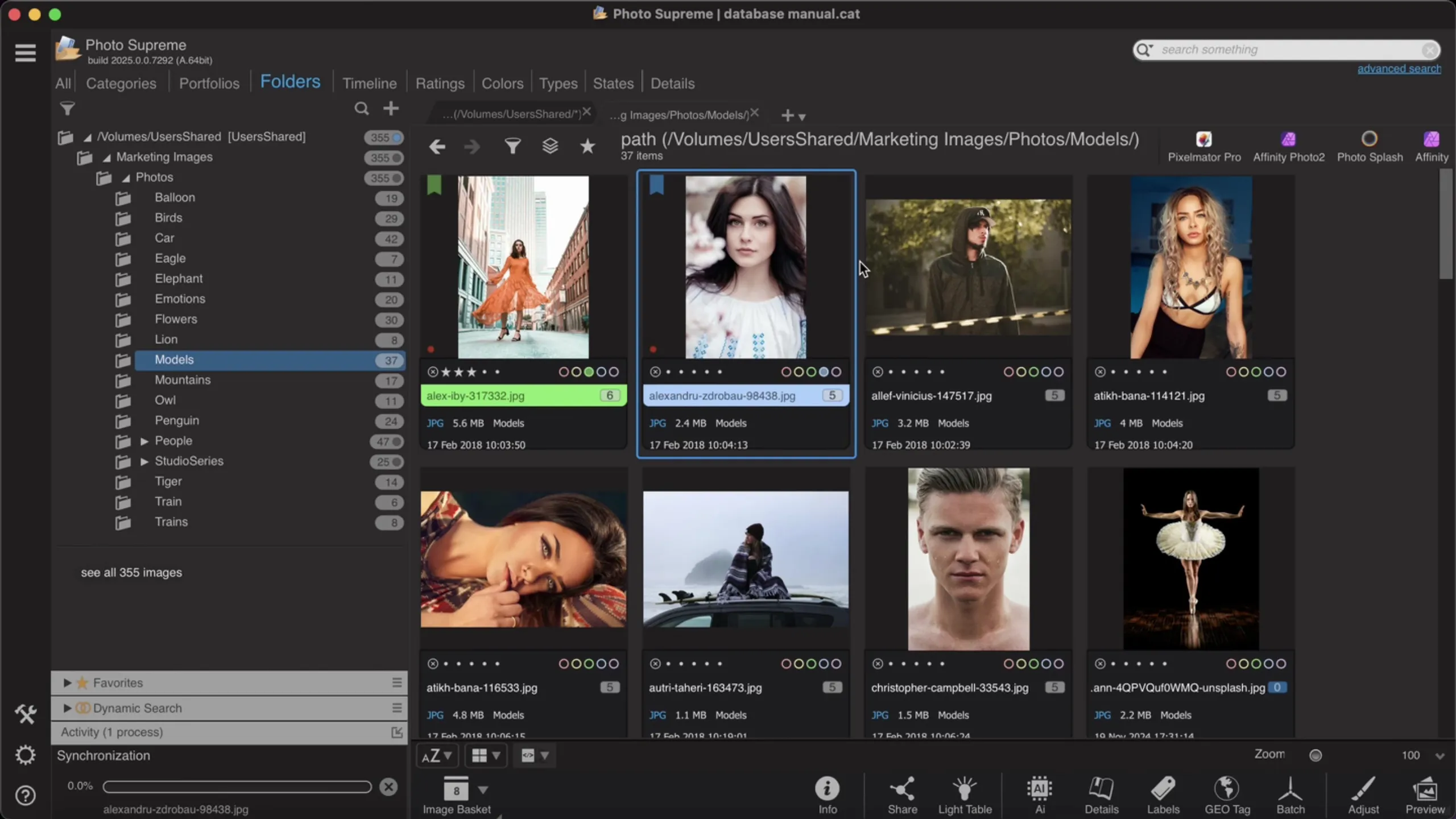 Conception d'interface pour Photo Supreme