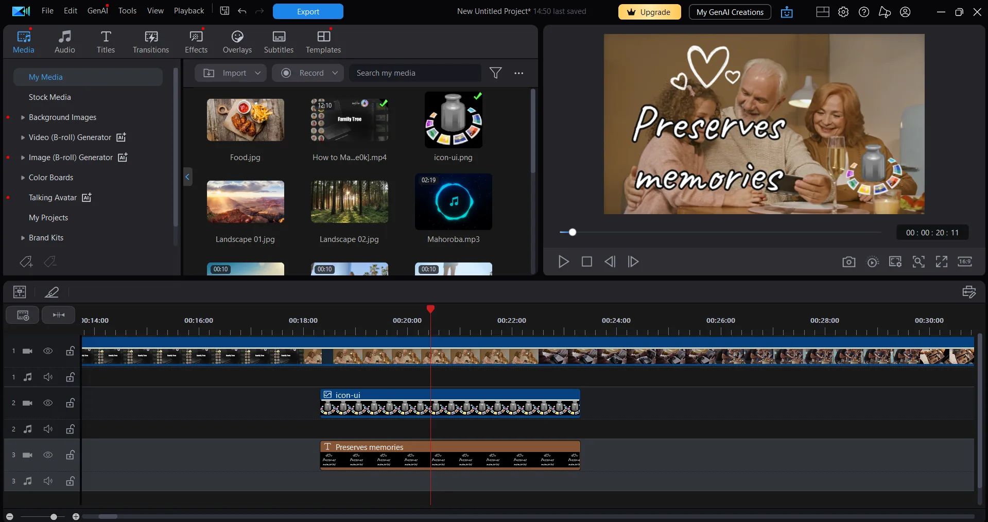 Interface et exemple d'édition dans CyberLink PowerDirector 365