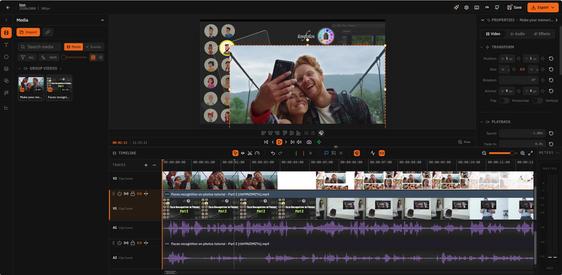 FreeCut — Video-Collage für Tonfotos