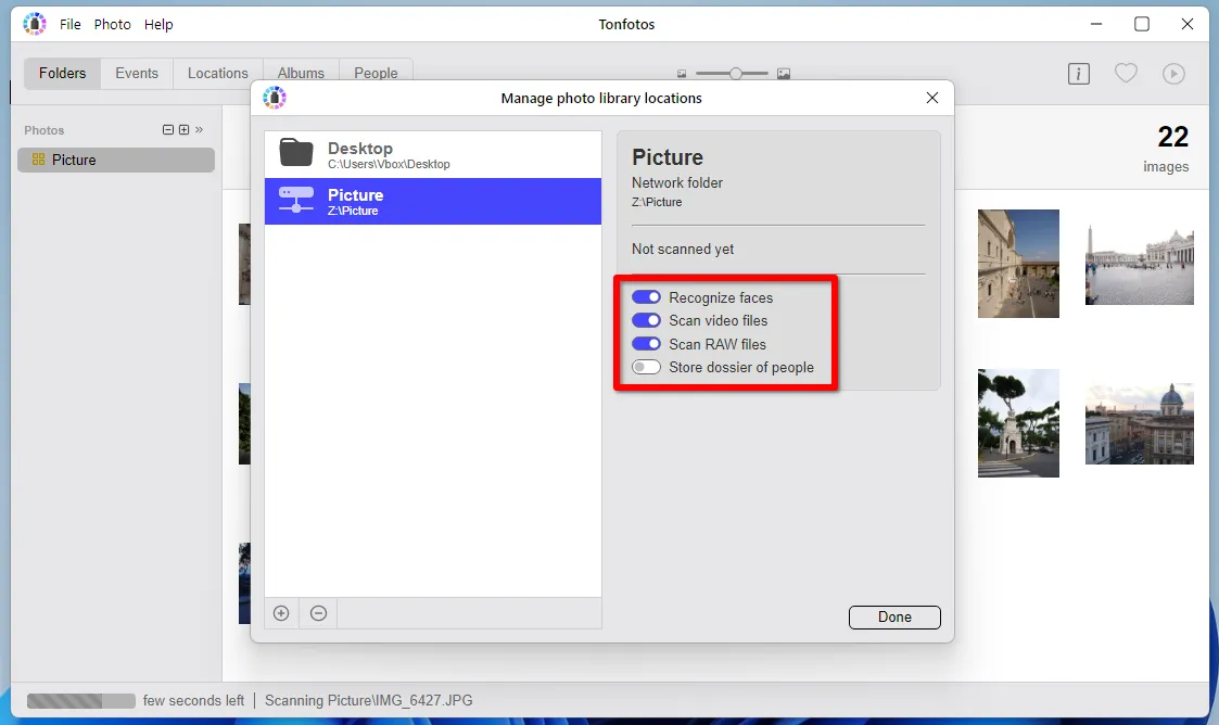 Выставляем нужные настройки сканирования