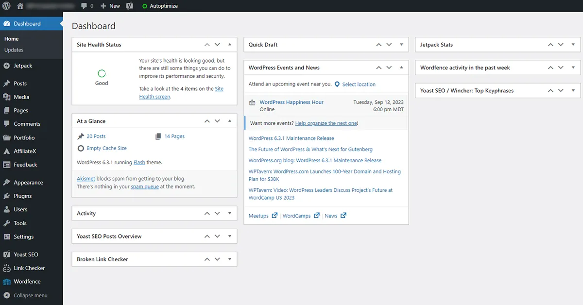 Wordpress Control Panel