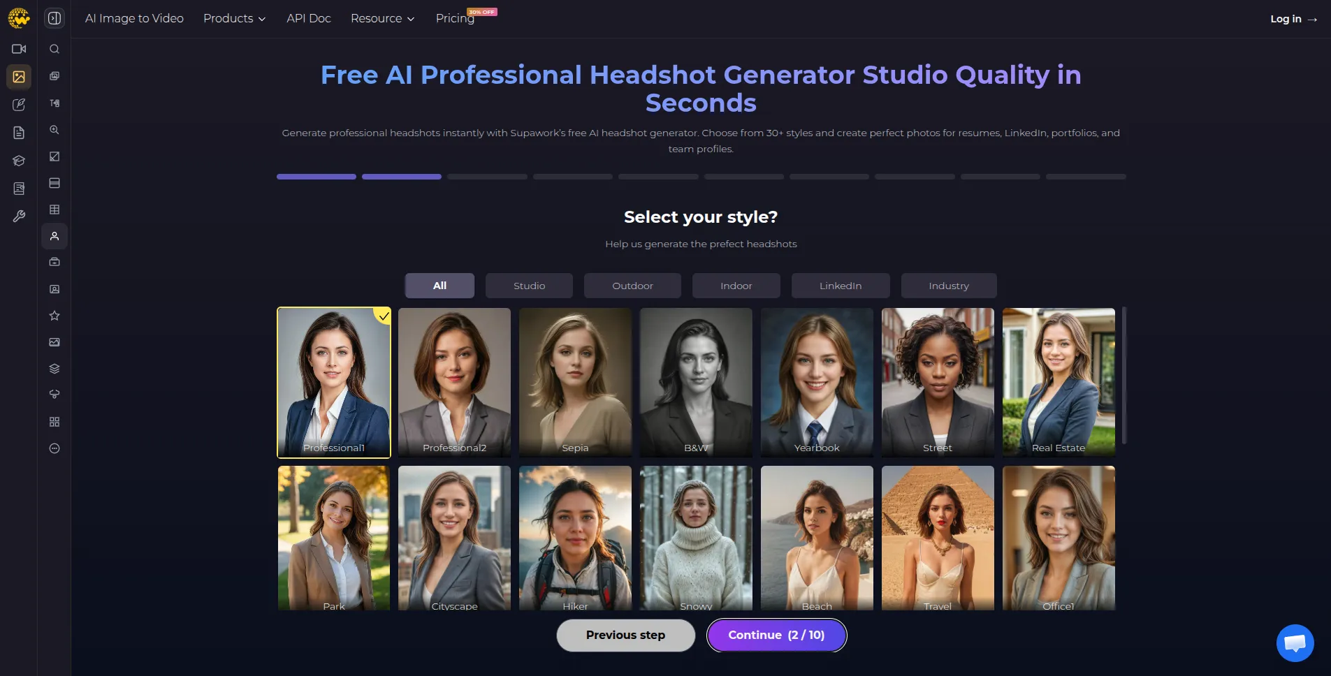 Beispiele für Porträtstile in Supawork.ai