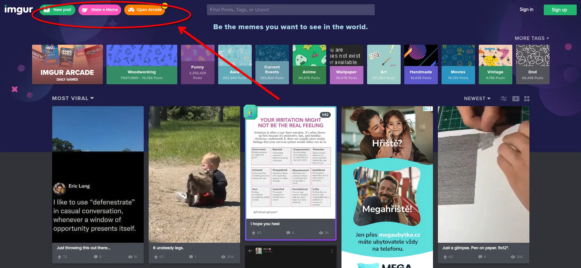 Share an image or photo on Imgur