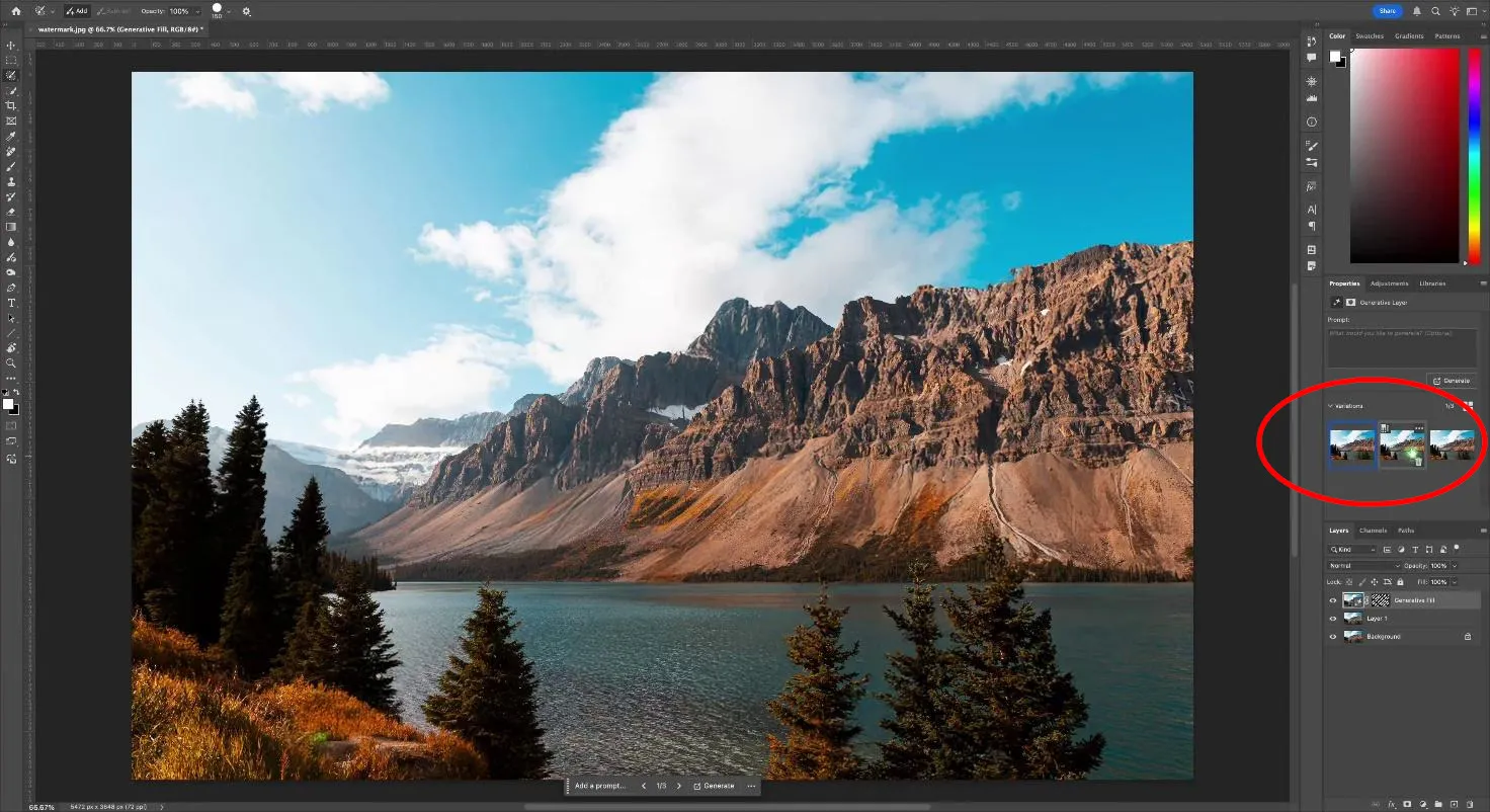 Результат работы ИИ Photoshop