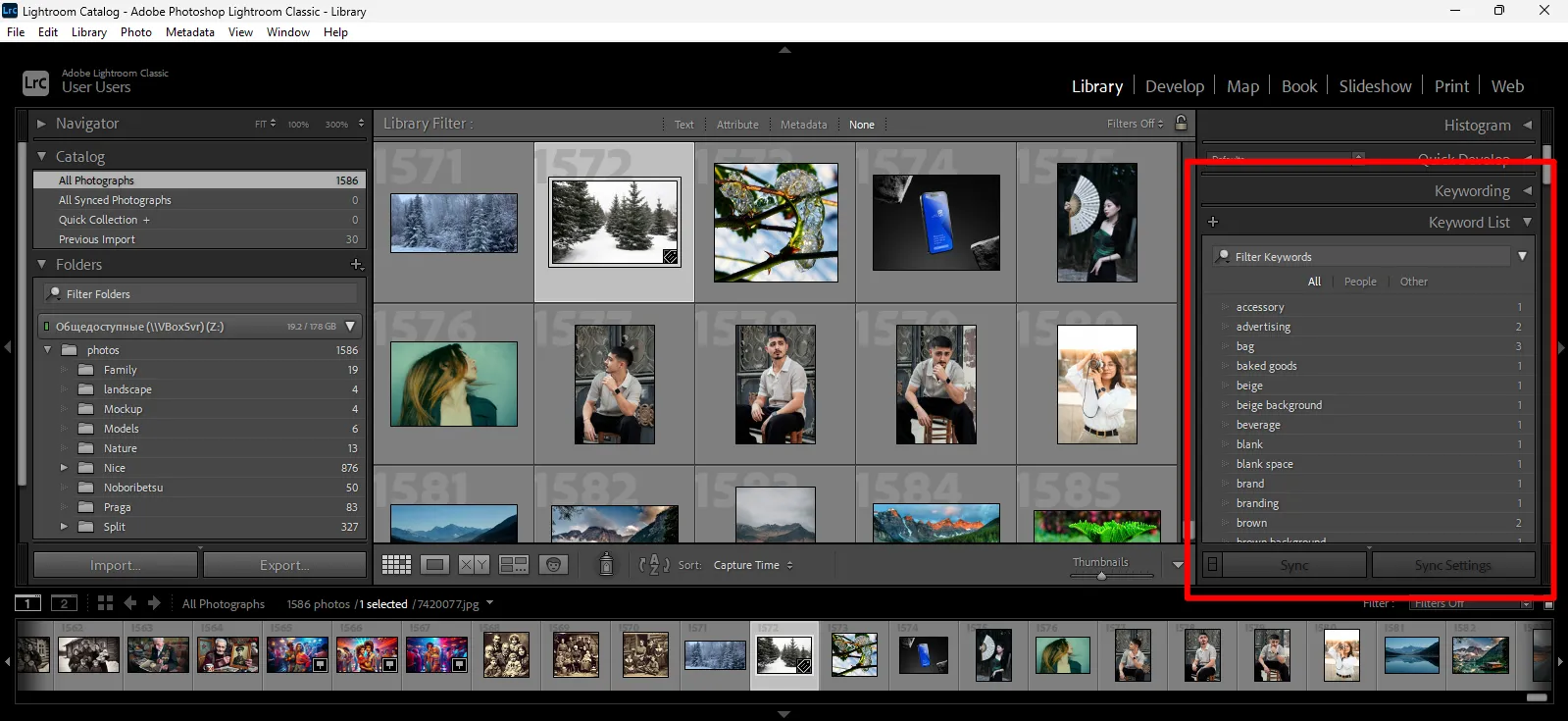 Die Lightroom Classic-Benutzeroberfläche und ihre Tag-Verwaltung
