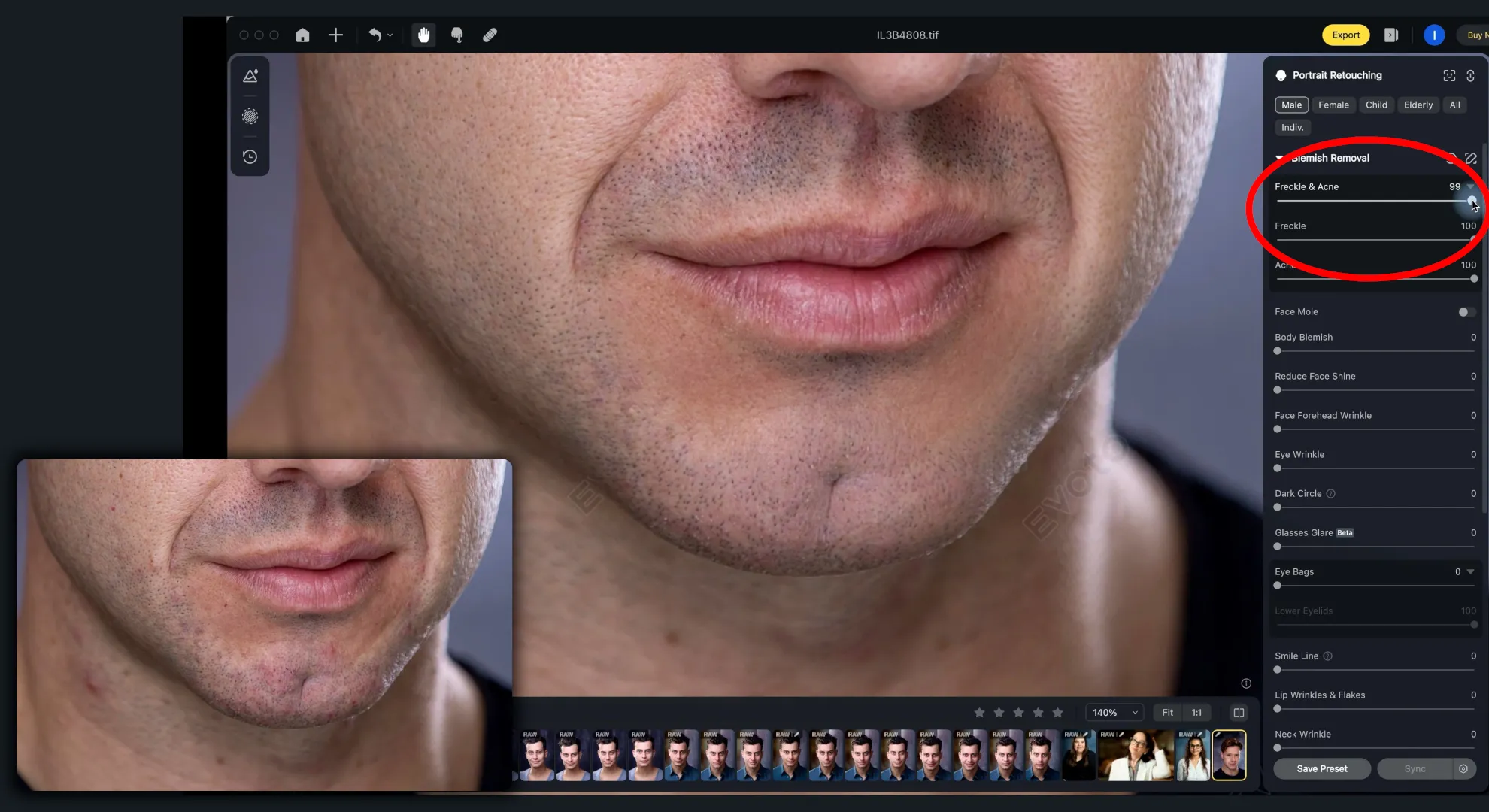 AI photo editing in Evoto AI