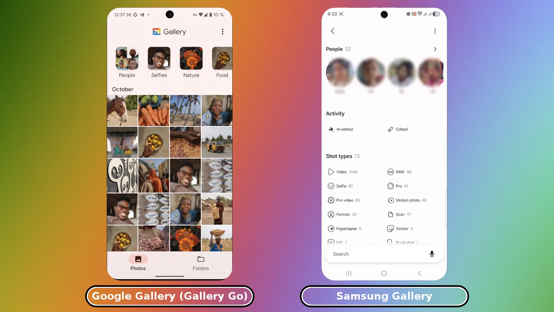 Определение лиц в стандартных галереях Android