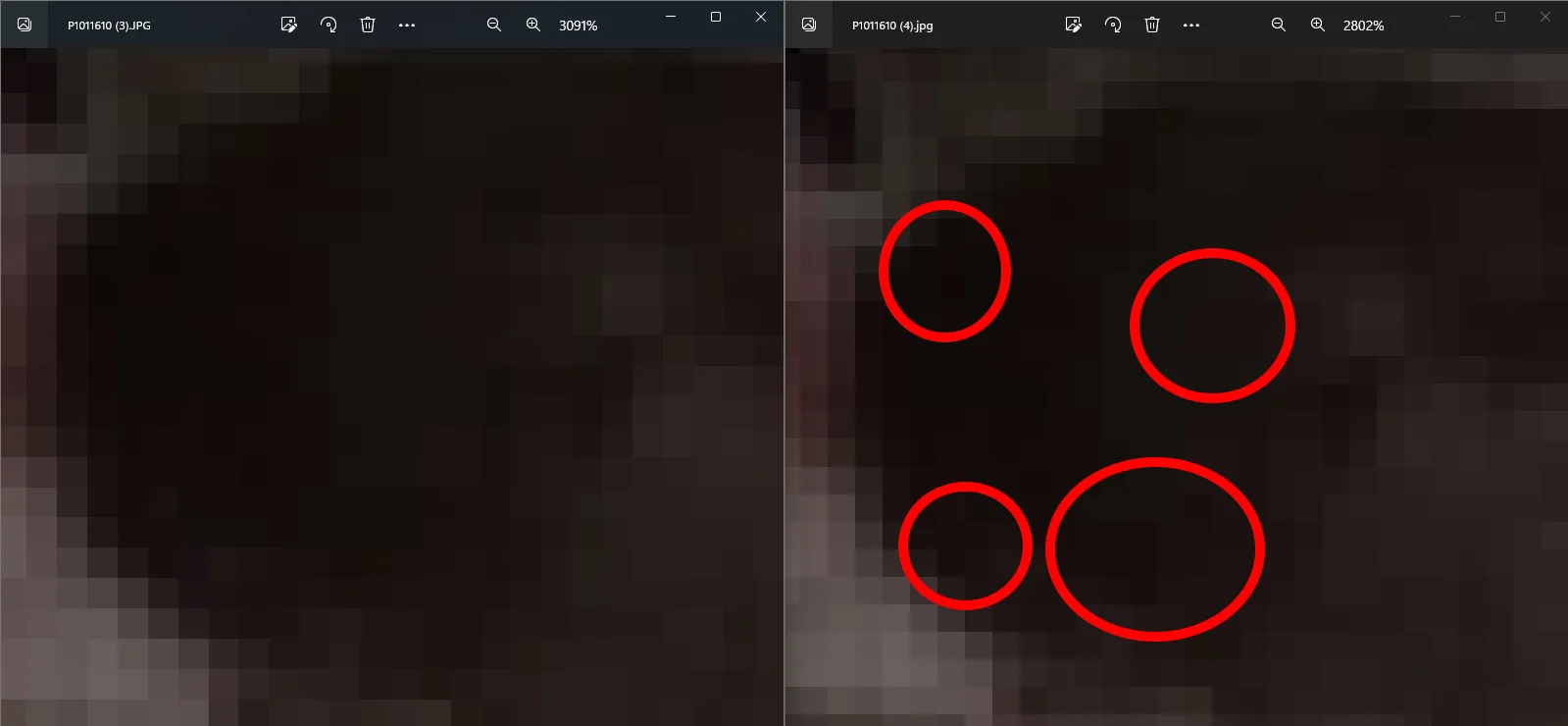 A fragment after resaving as JPEG in Photoshop